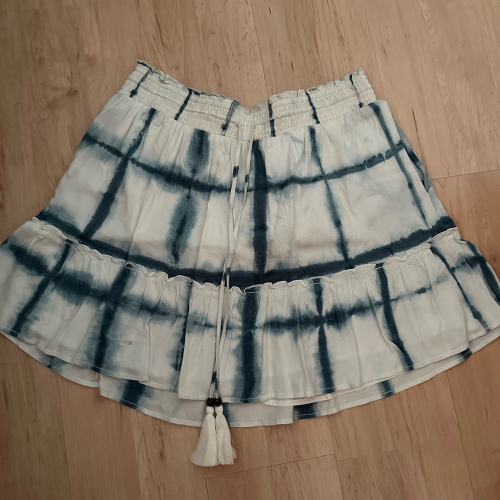 Anthropologie Blue and White Skater Skirt